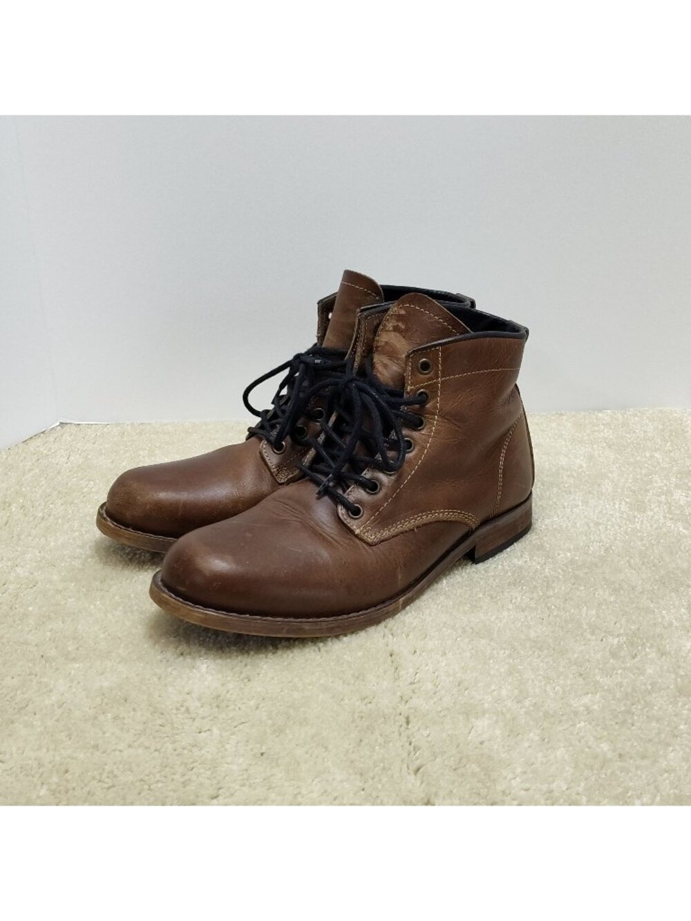 ALDO Ankle Chukka Boots Men US 8 EUR 41 Derby Style Lace Up Burnished Leather